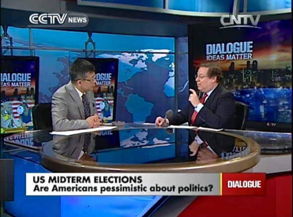 Live on CCTV as a Beijing-based expert on U.S. politics.