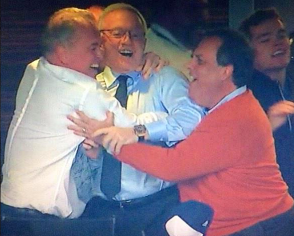 Chris Christie and the Joneses: A bro-hug for the ages.